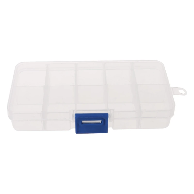 

Clear Compartments Plastic False Tips Storage Box M68E