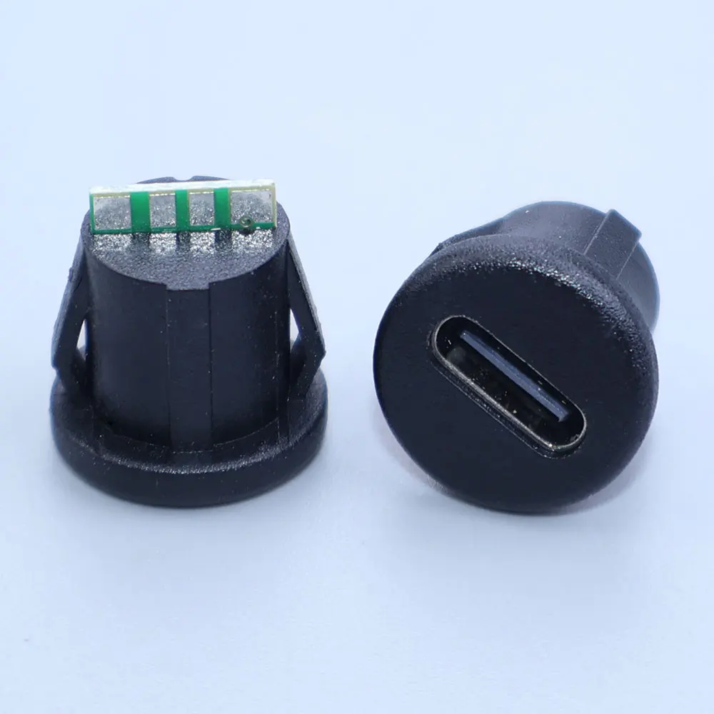Waterproof 6-Pin USB-C Charging Connector with Wire Port