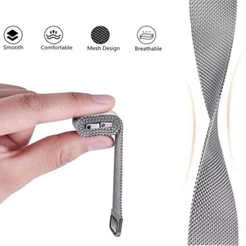 Elegant Milanese Loop Magnetic Watch Band, 22mm & 20mm, Universal Fit