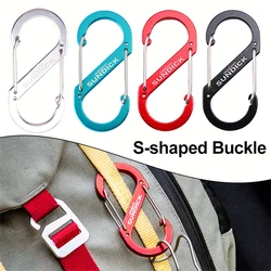 S-shaped Backpack Hook Buckle Carabiner Clips Aluminum Alloy S Shape Outdoor Climbing Camping Spring Keychain Hook Double Lock