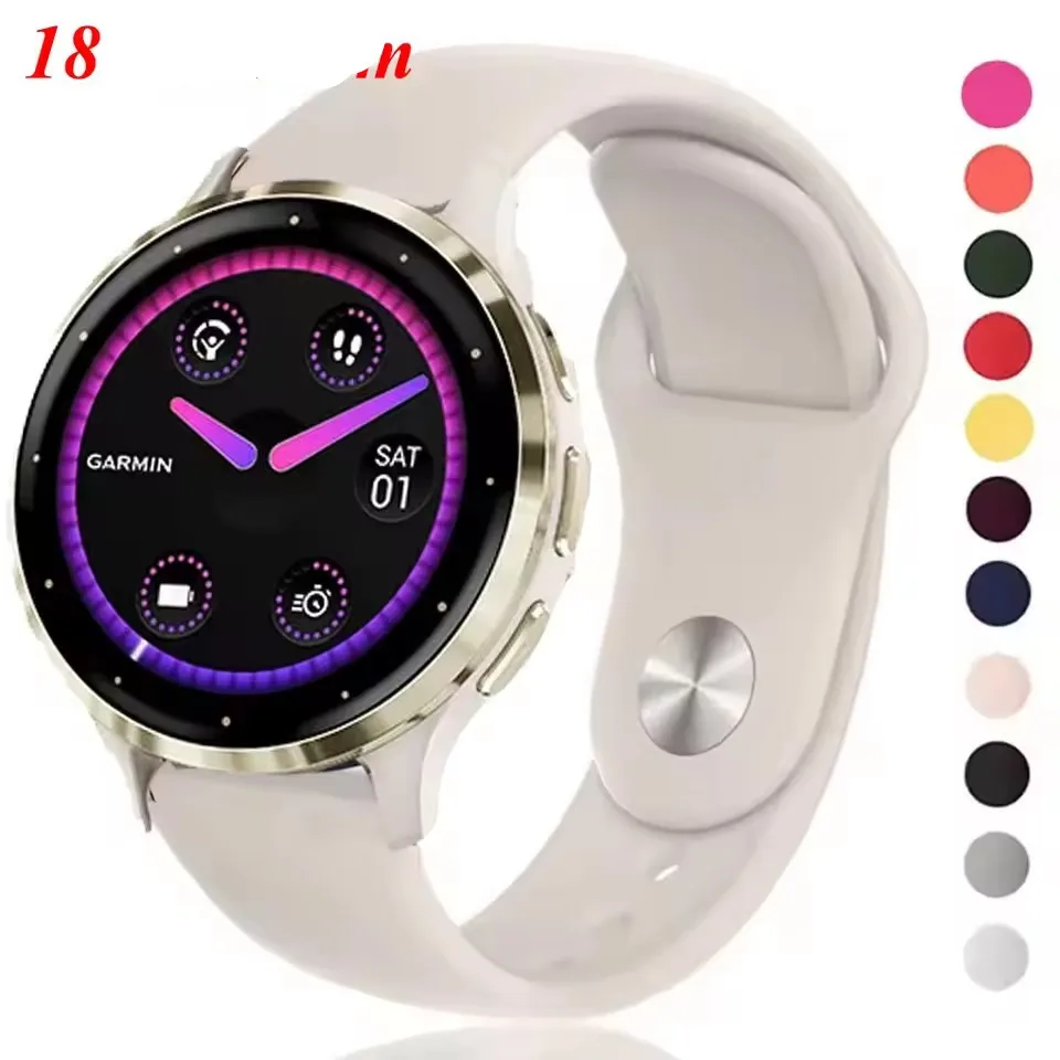 Sleek 18mm Silicone Watch Band - Versatile Style and Comfort