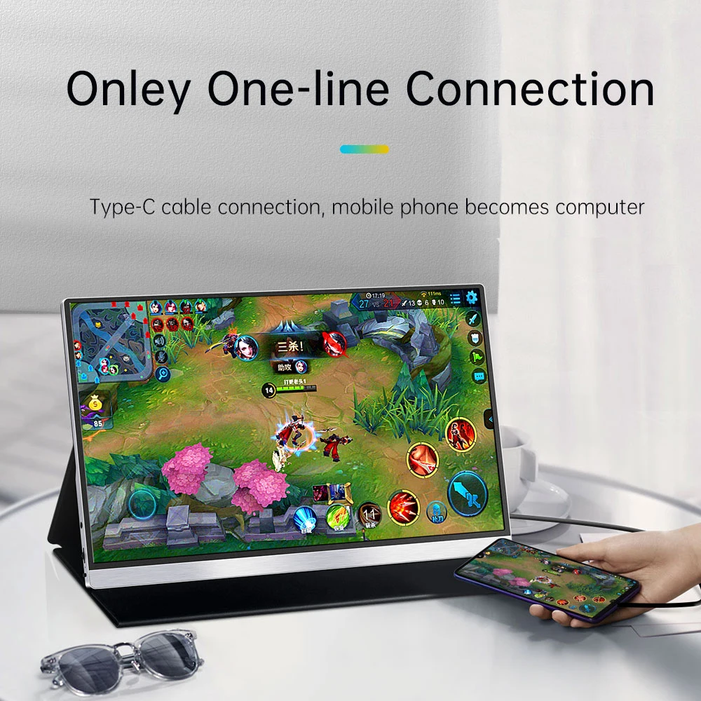 ELSA ޴  CŸ ̴ HDMI ũ, PC Ʈ Xbox PS4 PS5 ġ, 60HZ ÷, 15.6 ġ FHD 1920X1080