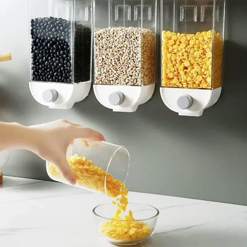 1/1.5L Bulk Cereals Organizers Storage Plastic Storage Container Grain or Food Dispenser Kitchen Organizer Organization Box