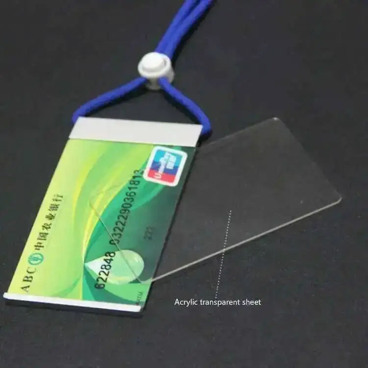2 Stück vertikale Namensschilder aus Aluminiumlegierung, Ausweishalter für Arbeits- und Geschäftsreisen, mit verstellbarem Umhängeband – Detail 4