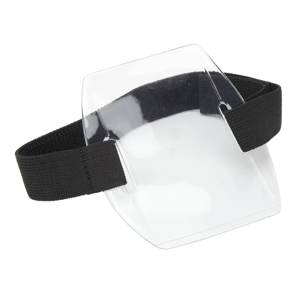 6개 PVC 암밴드 배지 홀더 블랙 방수 팔걸이 ID 카드 홀더 벨크로 타입 탄성 밴드 ID 카드 홀더 비즈니스용