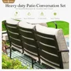 Patio Furniture Sets for 7 Outdoor Conversation Set 7 Pcs with 2 x Swivel Chairs, 2 x Armrest Sofa Chairs, 1 x 3-Seat Sofa 4