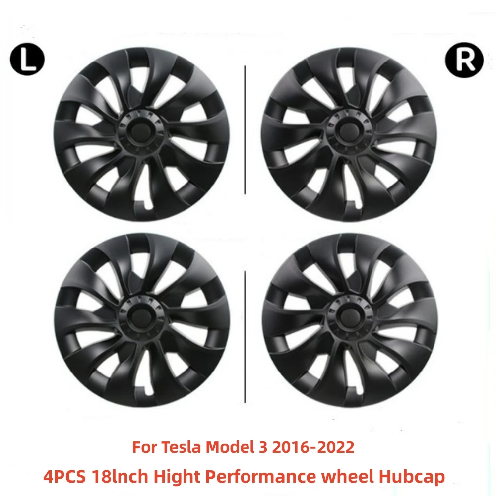 

4PCS 18Inch Wheel Caps For Tesla Model 3 2023 Replacement Hub Cap Performance Automobile Wheel Hubcap Full Rim Cover Accessories