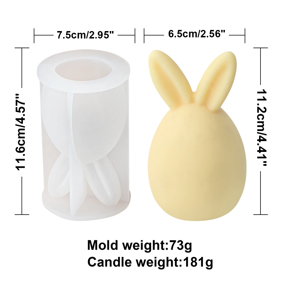 Molde De Silicona Para Velas De Conejito De Huevo De Pascua, Molde Para Hacer Velas, Molde De Conejo De Resina Epoxi, Molde De Silicona Para Jabón, Molde De Conejito De Yeso De