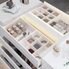 Bedroom Island Wardrobe Closet Island with 16 Drawers & Glass Tabletop, Island Dresser with Jewelry Organizer, Wardrobes 5
