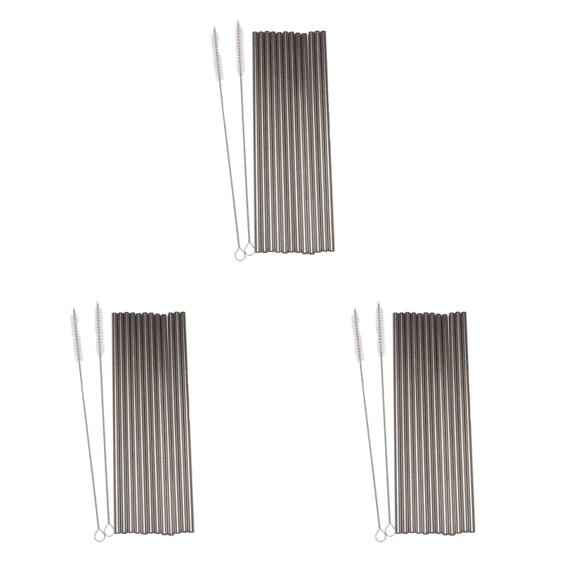 

Set Of 36, Stainless Steel Straws, Reusable Metal Drinking Straws, Straight Straws + 6 Cleaning Brushes