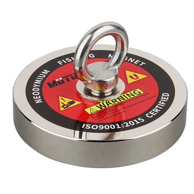 600KG Heavy Duty Neodymium Fishing Magnet N52 M10 Eyebolt Retriving Magnetic  Ring Treasure Hunt