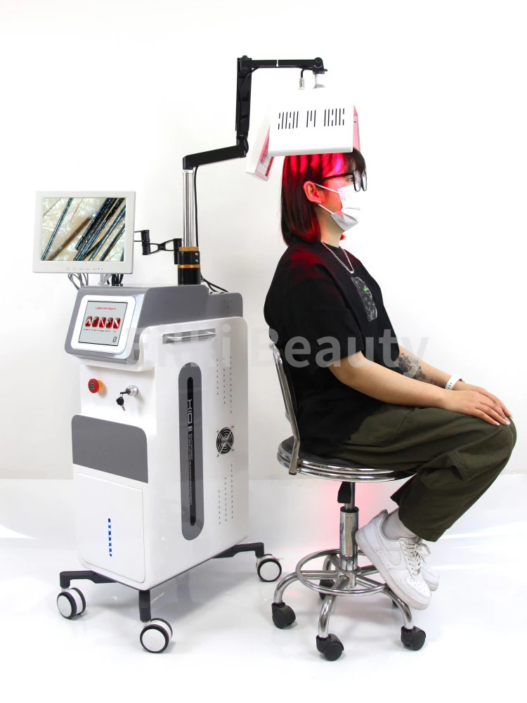 Professional Laser Hair Growth Machine Hair Regrowth Treatment Scalp Analyzer 650nm Diode Laser Hair Restoration Salon Device