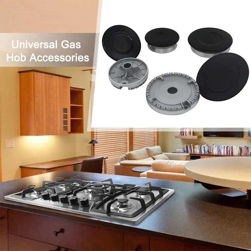 4 PCS Cooker Hat Set Oven Gas Stoves Hob Burner Crown Flame Cap Cover