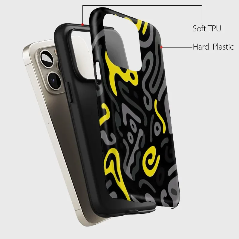 Vibrant Abstract Graffiti Magnetic Phone Case with 2-in-1 Film Shell Cover