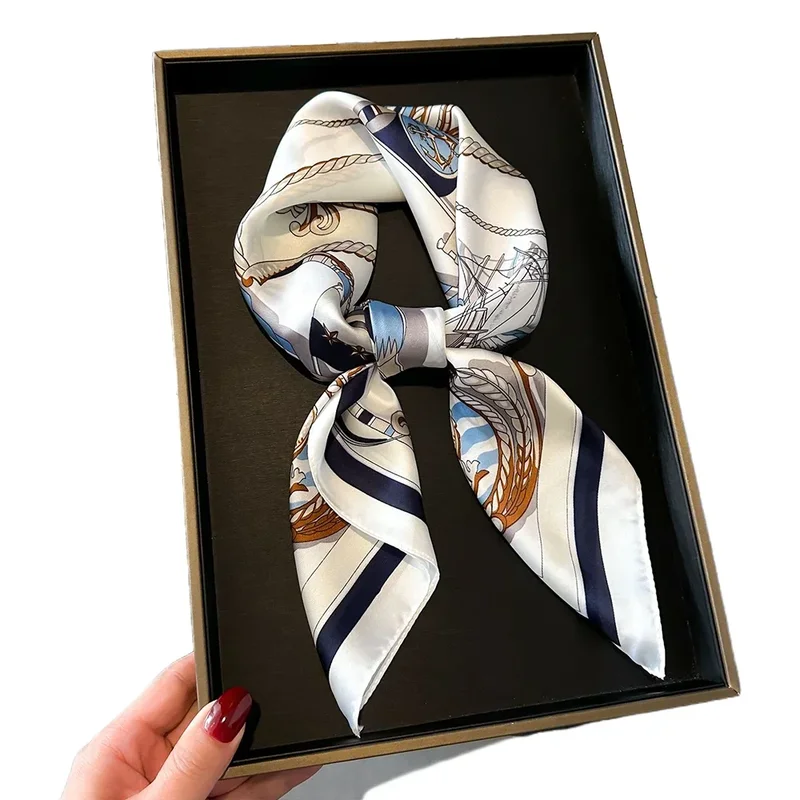 Neckerchief Female Luxury Square Scarf for Women Silk