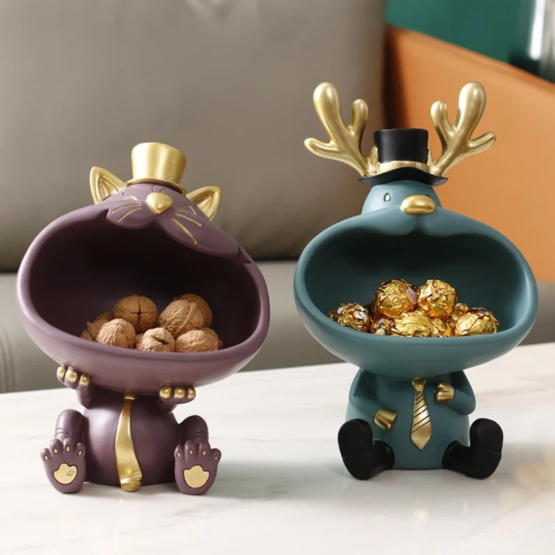 

Big Mouth Cat Storage Box Home Decoration Ornamental Resin Art Sculpture Figurines Home Decor Christmas Gift Gift Decorative M96