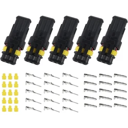 10 - Pack Waterproof Electrical Connector Plugs, 3 - Pin, 16 AWG, Male & Female for Vehicles and Marine Use (5pcs)