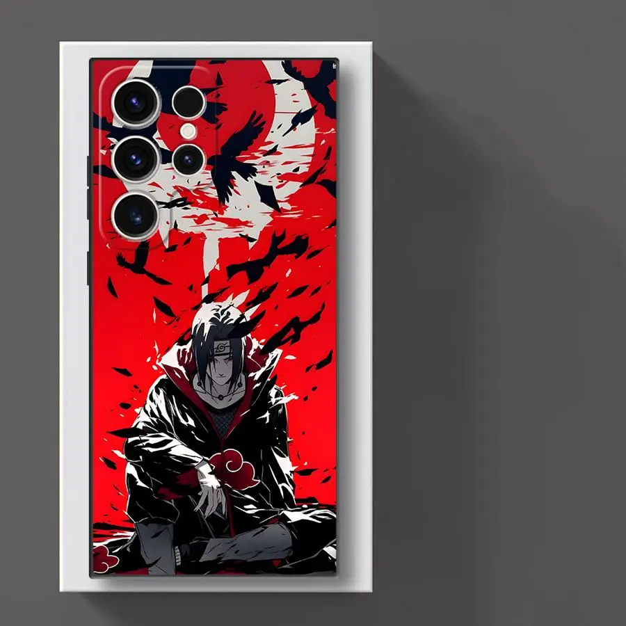Black Soft Phone Cover with Cool Uchiha Itachi Design