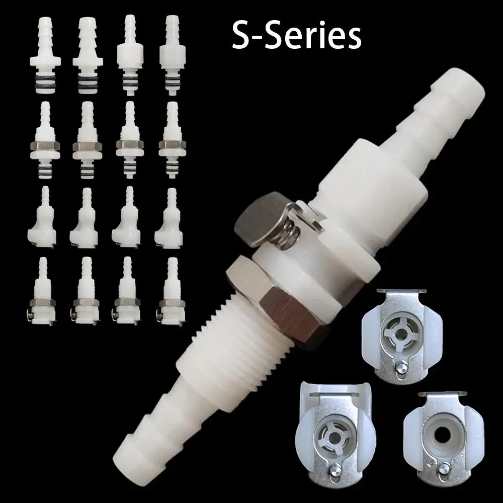 Plastic Hose Barb Quick Shut Off Coupling Connector