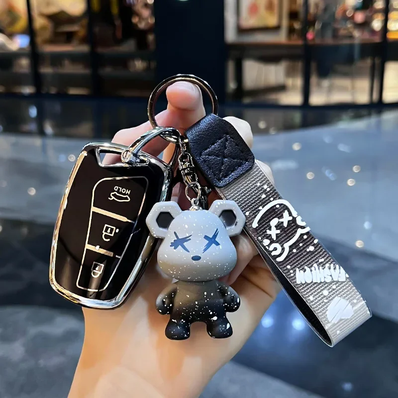 

Fashion Car Remote Key Case Full Cover Fob For Hyundai Santa Fe Sport Ix45 Equus Centennial Genesis G80 Grandeur Azera 2013-2016