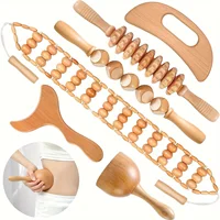 Ensemble de massage en bois 6 pièces-6 outils de massage uniques pour soulager et la relaxation musculaire des tissus profonds-cadeau parfait pour les proches 1