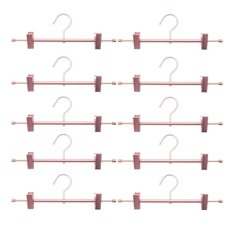 

Прочная вешалка под розовое золото для брюк и юбки с зажимом, 10 штук