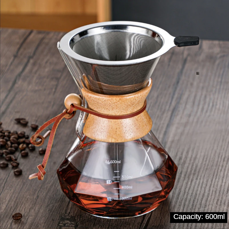 Borosilicate Glass Coffee Pot with handle