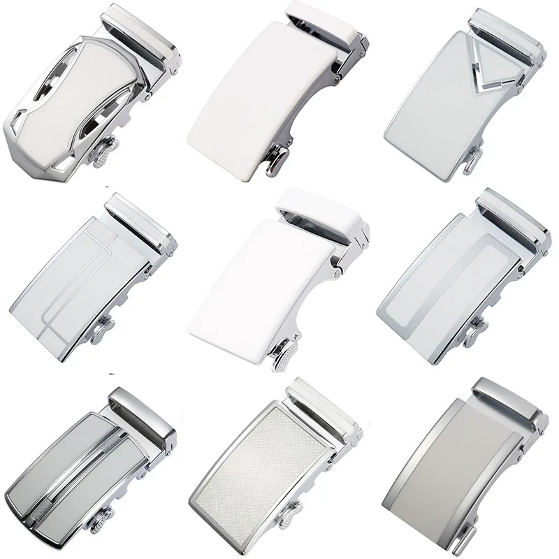 Alloy Automatic Buckle Belt Buckles Men's Wedding Party Unique Plaque for 3.5cm Designer Ratchet Belts White mens belt toothless automatic buckle belt
