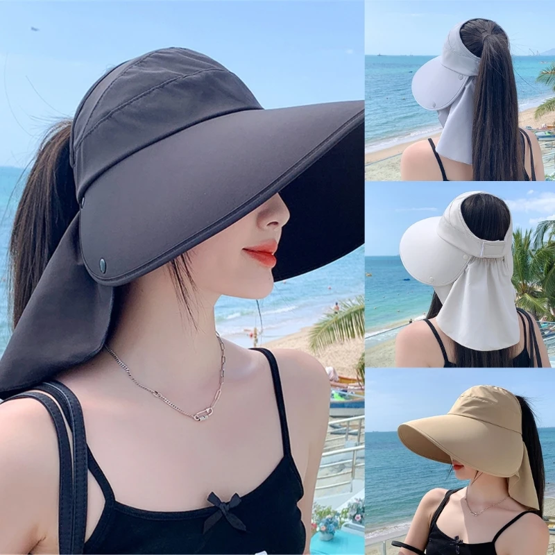 

Women Sun Hat with Neck Flap for Women Girls Adjustable Outdoor Empty Top Dropship