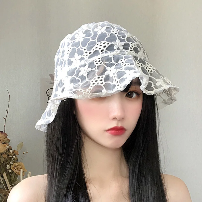 

Women's Summer Bucket Hat Lace Hat Beach Hat Caps Fisherman Hat Hip Hop Spring Flower Sun Protection
