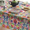 Mexican Day of The Dead Waterproof Tablecloth Mexico Fiesta Decor Reusable Dia De Muertos Tablecloth for Table Halloween Decor 4