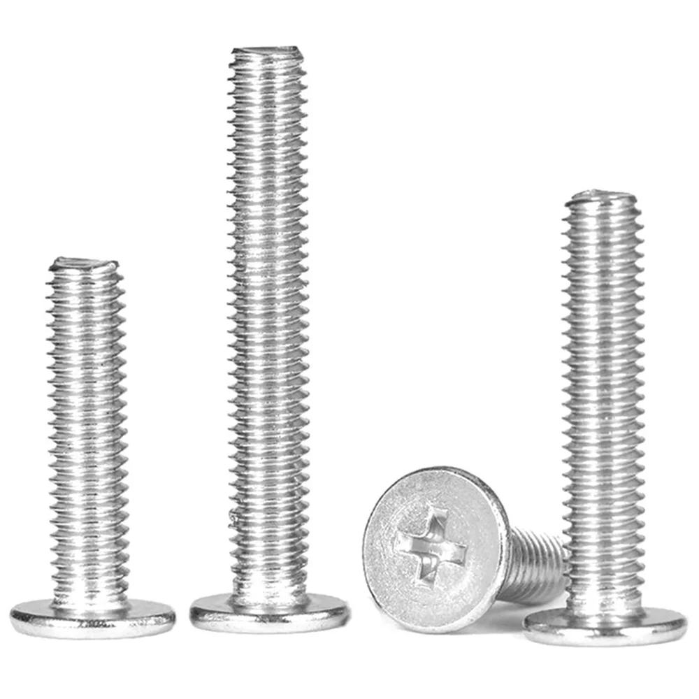 10–100 Stück 304 Edelstahl M1 M1,2 M1,4 M1,6 M2 M2,5 M3 M4 M5 M6 CM Kreuz Phillips Ultradünne Super Low Flachkopfschraube – Detail 9