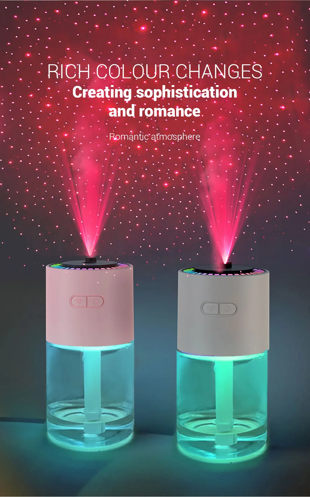 Description Picture 2 of item280ml Mini Air Humidifier USB Electric Aroma Diffuser with Colorful Night Light Home Car Mist Maker Aromatherapy Humidifier