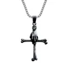 Vintage Punk Skull Necklace Stainless Steel Gothic Cross Pendant For Men Biker Unique Rock Amulet Jewelry Gifts Dropshipping 5