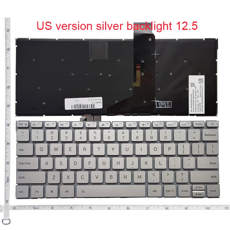 

US Keyboard for XIAOMI AIR 12.5 9Z.ND6BV.001 NSK-Y10BV 161201 161201-01 AA AQ AI AL YG TM1607 Backlight