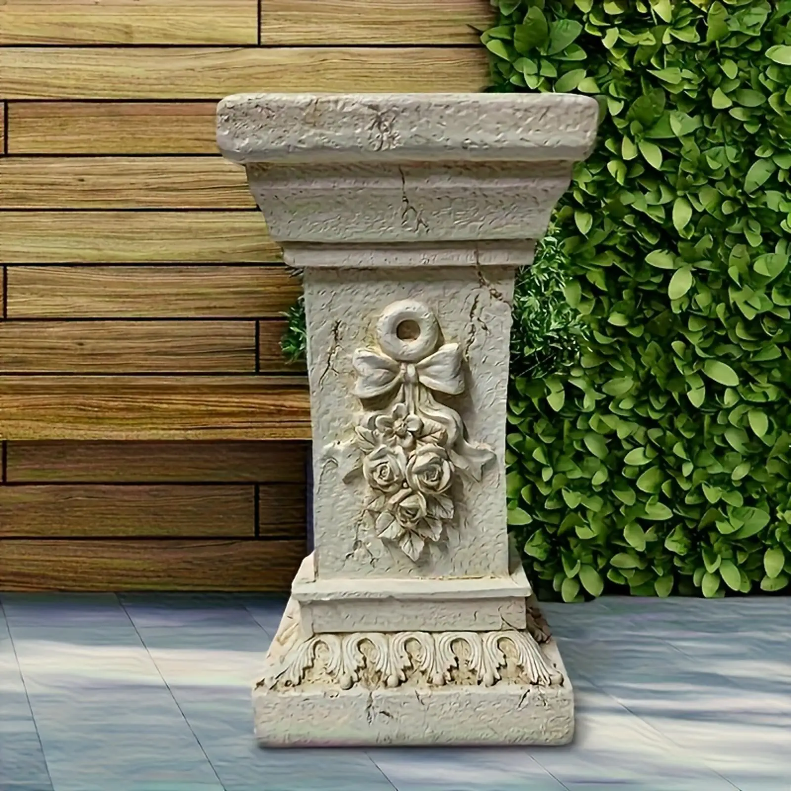 Elegant Garden Pedestal Greek Style Column Resin Statue Sculpture Retro Roman Pillar for Backyard Decoration and Wedding Table