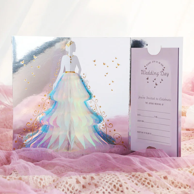 3D Creative Card for Wife and friend Valentines Day Gift Wedding Invitation Customized Card Thank You Postcard Greeting Cards Wedding Invitations Thank You Cards