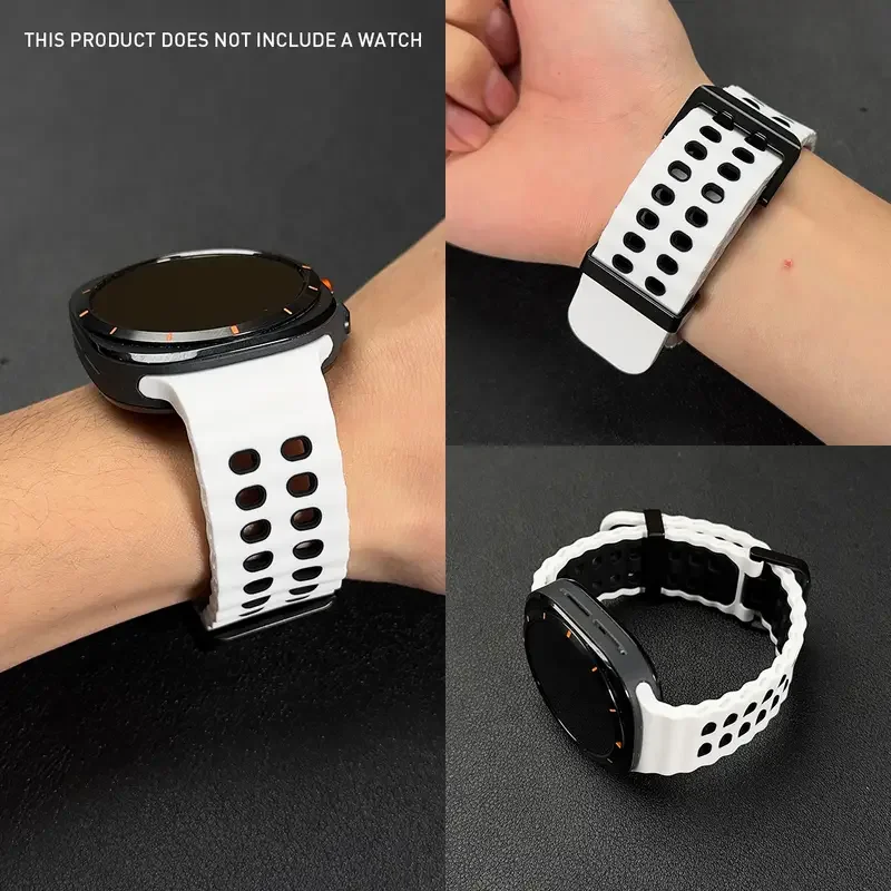 Original-Armbänder für Samsung Galaxy Watch Ultra 2 Zubehör Marine Sport Silikonarmband Correa Galaxy Watch Ultra 2025 47mm – Detail 9