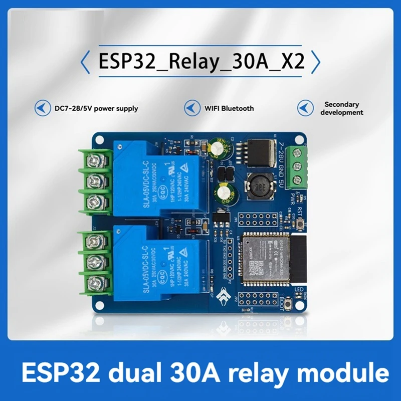 Module Relais 4 Canaux 30A Avec ESP32-WROOM - Contrôle WiFi/Bluetooth, Alimentation DC7-28V/5V, Pour Domotique DIY - 12
