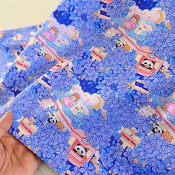 Cartoon Cute Panda Playground Illustration Cotton Fabric for DIY Patchwork & Quilting - 20 Pieces (4)