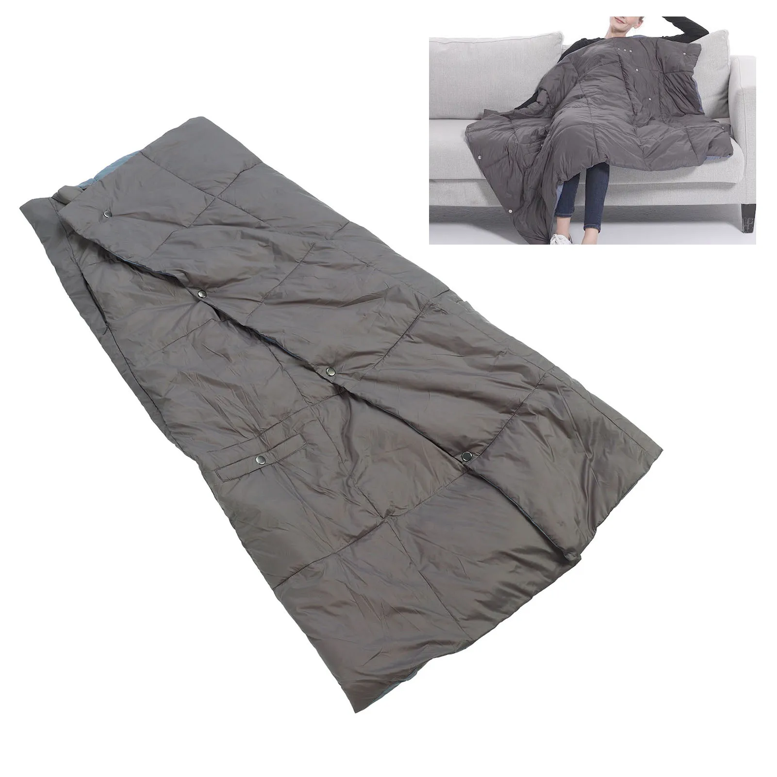 USB Heated Blanket Machine Washable 3 Heat Settings Polyester Breathable Wearable Heated Blanket 6 Heating Zones for Home
