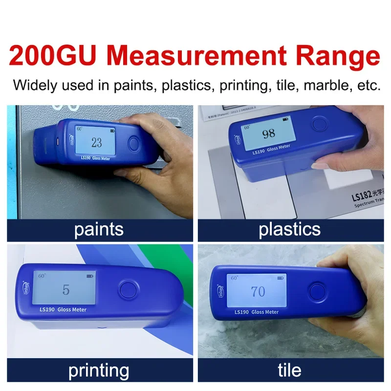 Gloss Meter Glossmeter Car Glossmetre LS190 60&deg; Universal Angle Design Easy Operation High Precision Rechargeable Software