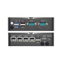 Fanless IPC Mini PC Intel Celeron J6412 8GB 16GB DDR4 M.2 NVMe SSD 4x 2.5G LAN RS232 RS485 WiFi Support 4G LTE Windows Linux 1