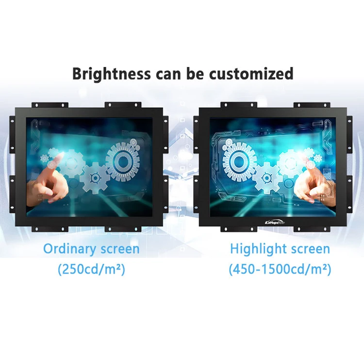 산업용 오픈 프레임 고휘도 1000 니트 LCD PCAP 오픈 터치 모니터, 15.6 인치