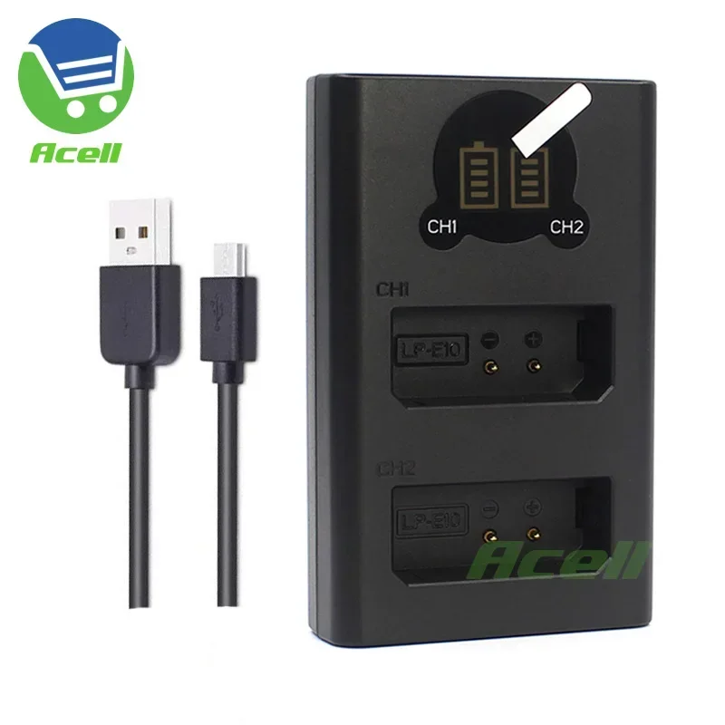 Lp-E10 Doppio Caricatore Per Canon Eos 1100D 1200D 1300D 1500D 2000D 3000D 4000D Hi Eos Rebel T3 T5 T6 T7 Fotocamera Sostituire Lc-E10C/E10E