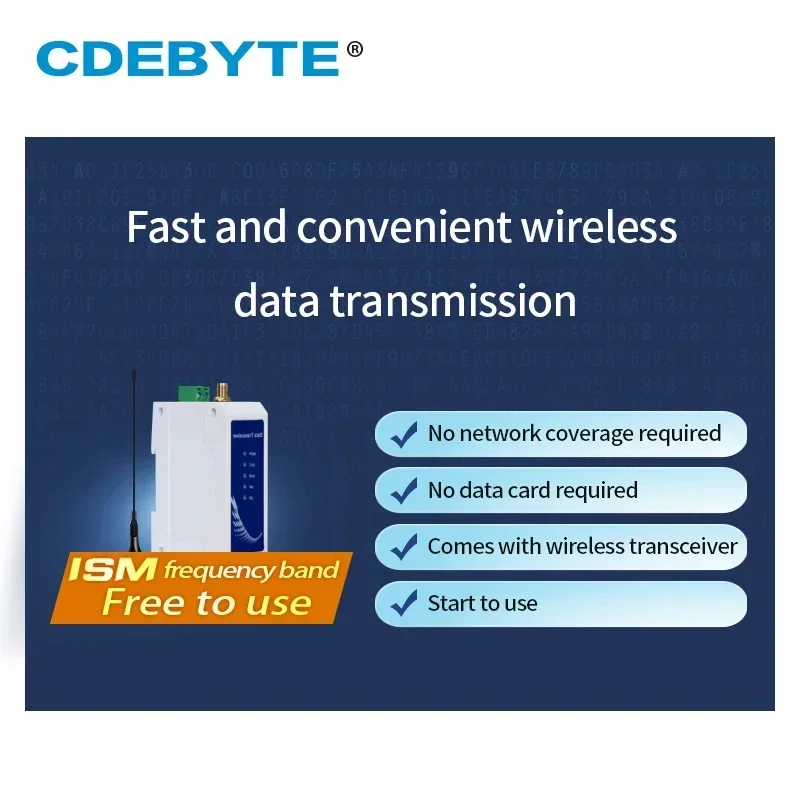 RS485 LoRa Module 433MHz Half Duplex Long Range 8km Modbus 30dBm Din-Rail High Performance Wireless Data Transmission Relay 2Pcs wireless module