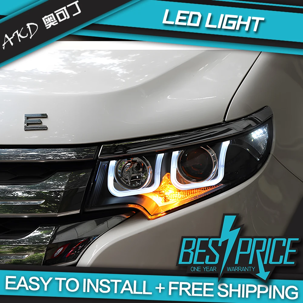 Akd Tuning Cars Headlight For Ford Edge 2010-2012 Headlight Led Drl Hid