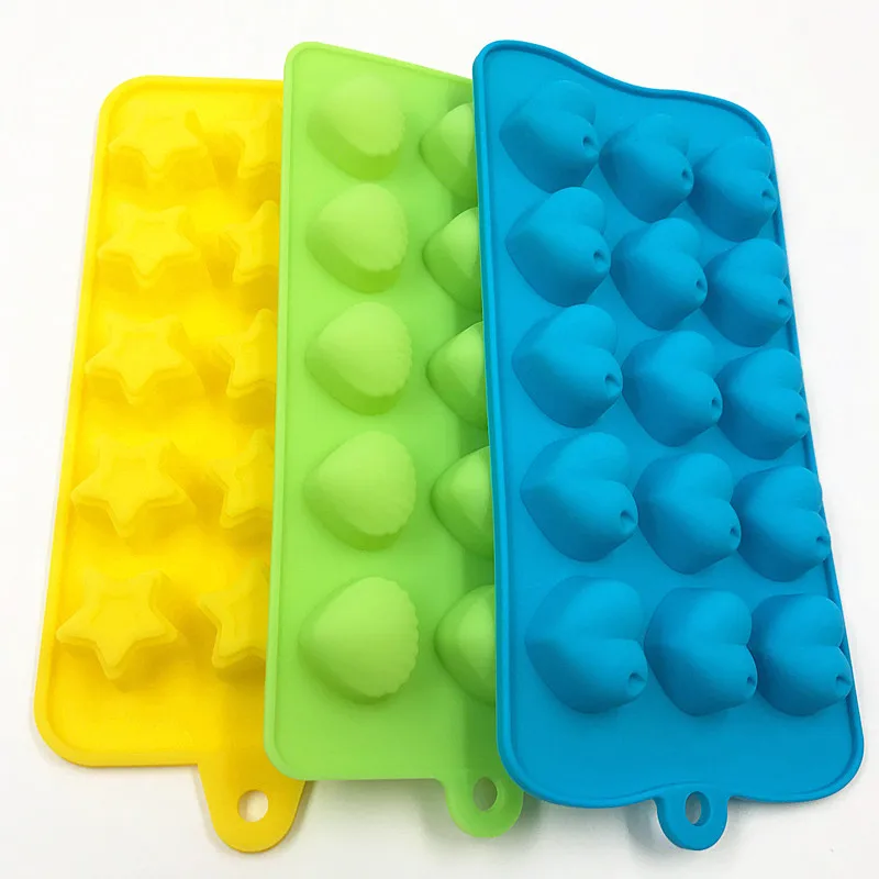

Set Elastic Silicone Ice Cube Mold Candy Cake Baking Mould Star Shell Love Tray Die Non-stick Home Kitchen Tools