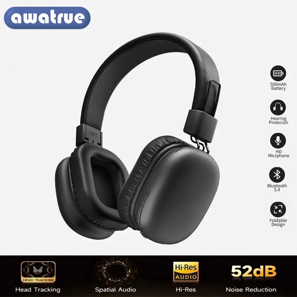 Kids Headphone Dual Wireless Headphones  ANC Earphone Bluetooth 5.4 Hi-Res Audio ver the Ear Headset ENC HD Mic Low-Latency