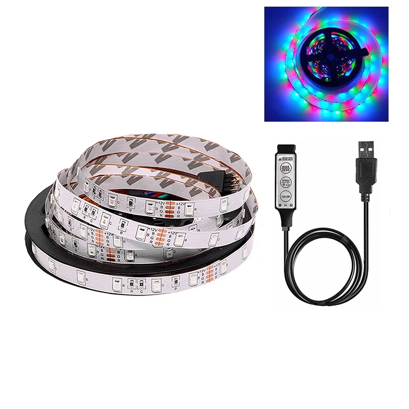 SMD 5050 RGB LED Strip DC 5V USB LED Light Strip Flexible IP20 IP65  Waterproof Tape 1m 2m 3m 4m 5m add Remote For TV Background - Price history  & Review